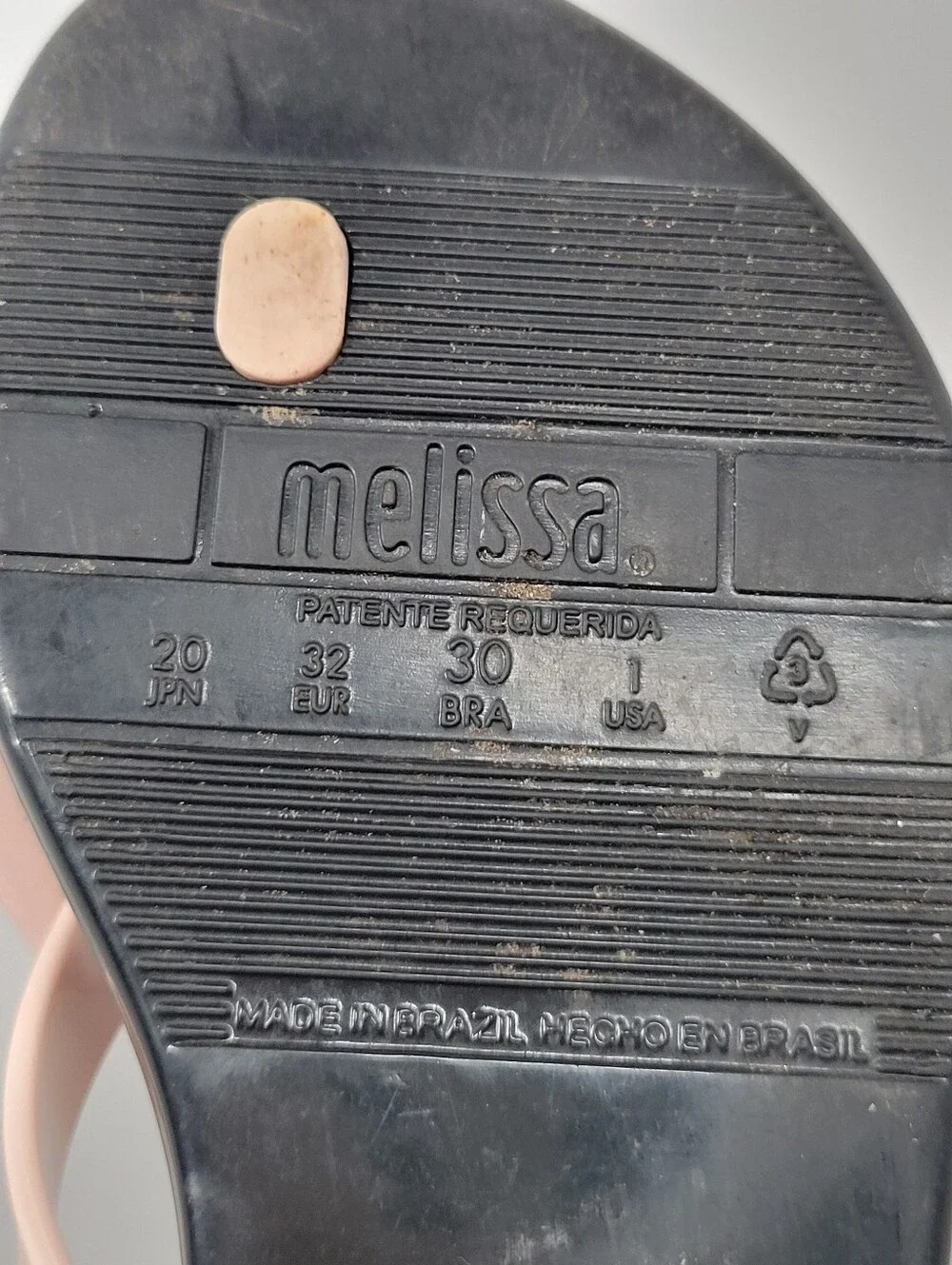 Mini Mel Dreamed by Melissa Black Blush Pink Bow Flip Flop Sandals Girl Size 1
